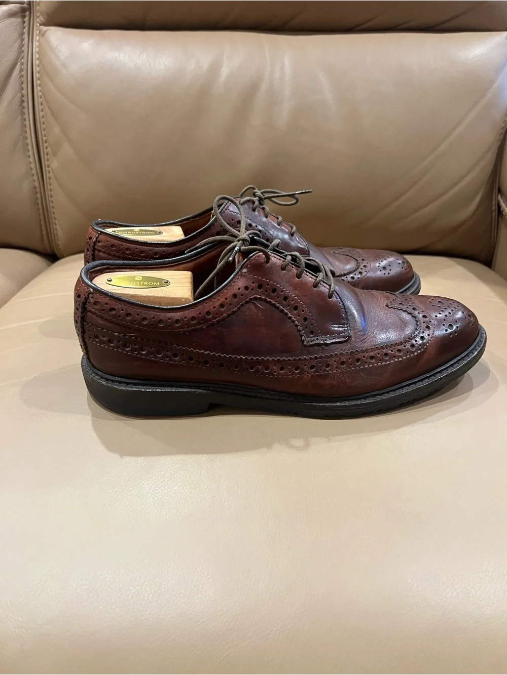 Allen Edmonds Brown Leather Wingtip Brogue Oxfords